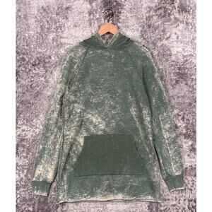 Cotton Citizen Dress Small Womens Green Acid Wash Mini Terry Hoodie Sweatshirt